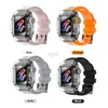 Band titta på smarta remmar silikonband transparent fodral för klockband mod kit bezel fodral passar iwatch serie 8 7 se 6 5 4 armband 240308