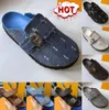 Designer Slippers Slides Women Cosy Clog Mule sandals Bom Dia Flat Comfort Mules Clogs platform Slipper blue denim Brown womens Leather Suede Taupe slipper 1125ess