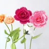 Couronnes de fleurs décoratives fleur artificielle géante fausse grande rose en mousse avec tiges pour fond de mariage décor fenêtre affichage scène Valen 2024308