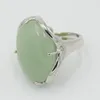 Bagues de cluster Fête de mariage Femmes Fille Cadeaux Europe Mode Ovale Cabochon Naturel Améthystes Cristal Clair Pierre Ouverte Bague