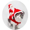 Cat Costumes Costume Santa Cozy Pet Święte strój świąteczny pies świąteczny z klausem Projekt jazdy ciepły płaszcz w kratę na wakacje