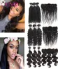 Peruaanse Braziliaanse Virgin Human Hair Extensions Body Wave Rechte Zijde Steil Haar Weave kant frontale bundels 3 Bundels wit8475941