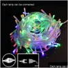 Led Strings Christmas Light Holiday Sale Outdoor 10M 100 Led String 8 Colors Choice Red/Green/Rgb Fairy Lights Waterproof Party Garden Dhjsx