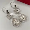 Роскошные серьги-гвоздики высокого качества с блестящими бриллиантами, винтажные серебряные серьги с буквами, подарок на день Святого Валентина с коробкой