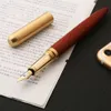 Luxury Brand Fountain Pen Wooden Brass Spin Elegante Stationery School Supplies Calligraphy Ink Pens Caneta de presente 240306