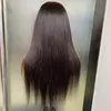 Malaysian Peruvian Indian Brazilian Natural Black Silky Straight 13x4 Glueless Frontal Wig 100% Raw Virgin Remy Human Hair