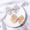 Hårtillbehör 4st/Set Sweet Lace Bows Clips för söta flickor barn handgjorda bowknot hårnålar Barrettes huvudkläder barn gåva