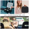 Trousse de maquillage de voyage avec miroir de diviseurs réglables éclairés par LED grossissant 10x détachable 240227