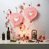 Декоративные цветы в форме сердца цветочный венок имитация розы цветочная гирлянда вешалка для декора сцены свадебный фестиваль праздник