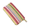 Stora kapacitet Kvinnor Purse Casual Woven Long Coin Purse Clutch Bag Vintage Premium Mobiltelefonväskor