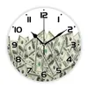 Horloges murales Geek US Dollar Bill Notes Billets de banque Horloge pour salon Bedrom Bureau Décor Argent Monnaie Cuisine Montre Cadeau 30 cm