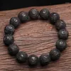 Bracelet en bois de santal noir, perle de bouddha en bois, papeterie pour hommes et femmes, sculpture à cercle unique, artisanat