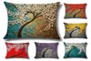 Cushion Cover Vintage Flower Pillow Case Mural Yellow Red Tree Wintersweet Cherry Blossom Home Decorative Throw Pillow Cover7411615