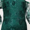Casual Dresses Dark Green Lace Mermaid Dress Off Shoulder Long Sleeves O-Neck Slimming Sequined Fashion Wedding Party Gowns Vestidos