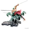 Action Toy Figures One Piece Action Figure Three-Knife Fighting Skill Roronoa Zoro Anime Model Decorations PVC Toy Gift