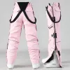 Capris 2023 Mountain Cotton Snowboard Female Overalls Outdoor Sport Man Skiing Trousers Windproof Women Snow Pants Waterproof Clothes