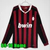 Retro Soccer Jerseys Long Sleeve Kaka Baggio Maldini VAN BASTEN Pirlo Inzaghi Beckham Gullit Shevchenko Vintage Shirt Classic Football Shirt 96 97 06 07