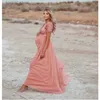 Maternity Dresses Glamorous Short Sleeve Maternity Photography Dress with Shimmering Sequin Maternity Dresses for Photo Shoot L240308