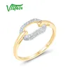 Anelli a grappolo VISTOSO autentico anello in oro giallo 14K 585 per le donne diamante scintillante fidanzamento unico matrimonio regali delicati gioielleria raffinata