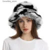 Chapéus de aba larga Chapéus de balde Chapéu de balde de pele falsa Chapéu de inverno quente Chapéus de pele Cs para mulheres La Outdoor Panamá Fisherman Hat Fur Bucket Hat Soft Womens Hat C L240309