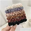 Pony Tails Titular Elegante Francês Cetim Hairband Imitação de Seda Cordas Clássico Headband Elástico Corda de Cabelo 6 Pçs / Set Atacado Drop Deli Dhmzc