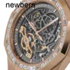 Hommes audilempigut luxe APS Factory Watch Swiss Mouvement Epic Royal Oak Watch 41mm Transparent non marqué DIAL EN ROSE GOLDIHM8