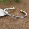 Zilver Gedraaide Manchet Bangle Mode Mannen Armbanden Bedelarmband haak 5 MM Draad Vrouw Designer Kabel Heren Sieraden Prachtige Eenvoudige Sieraden Accessoires voor Vrouwen