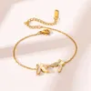 Charm Bracelets DIEYURO 316L Stainless Steel Butterfly Bracelet For Women Fashion Gold Color Body Jewelry Girls Casual Party Jewellery Gifts