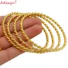 Adixyn 4pcslot Twisted Bangle Goud Kleur Dubai Afrikaanse Armband Arabische Midden-oosten Bruids Bruiloft Sieraden N071017 240308