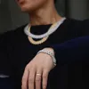 2021 14mm Bling Glacé Moissanite Diamant Chaîne Cubaine Colliers Hommes Femmes Mode Hip Hop 925 Collier En Argent Sterling Bijoux