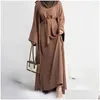 Etniska kläder marocko kaftan muslimska abaya kvinnor ärmlös klänning set 2 bit klänning dubai kimono cardigan mantel abayas eid ramadan dro dhn03