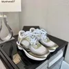 2023 Summer New Silver Corner King chaneles Womens Shoes Mesh Shoes Casual Thick Sole Heightening Dad Shoes