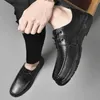 Casual Shoes Comfort Sneakers Male Spring Autumn Footwear Man Genuine Leather Black 2024 Oxfords