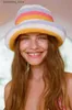 Hüte mit breiter Krempe, Eimerhüte, gestreifte handgestrickte Mütze, Damenmode, All-Match-Gesicht, kleiner Fischerhut, Farbe, Persönlichkeit, süß, cool, Basin-Hut, Wollmützen L240305