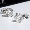 Luxo 0.5ct/1ct/2ct Rodada Moissanite 18k Brincos de Ouro Branco d Vvs1 Excelente Corte de Diamante Studs Parafuso de Volta