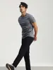 SuyaDream Herren-T-Shirt, einfarbig, Baumwoll-Seidenmischung, einfarbig, O-Ausschnitt, kurzärmelig, gemütliche T-Shirts, Sommer, schlichtes schickes Top, Weiß Schwarz 240226