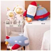 ZU espace thème fête décor à la maison astronautes mignons UFO fusée et avion jouets en peluche garçons tente chambre coussins 240305