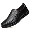 Freizeitschuhe Herren Sommer Slipper Echtes Leder Weicher Mann Slip-on Ausschnitt Rindsleder 2024