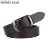 Belts Rainie Sean White Belt Women Cowskin Leather Leather Women Women Belt Highly Quality Buckle Ladies Boyists of Jeans 110cm L240308