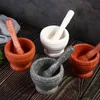 Grinder Pressing Garlic Mashed Garlic Mashing Pot Manual Mashing Medicine Pot Resin Pounding Garlic Stone Mortar Kitchen Tools 240306