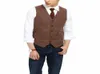 2019 British Country Style Farm Wedding Brown Wool Herringbone Tweed Vests Custom Made Groom039s Suit Vest Slim Fit Wedding Ves6729831