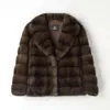 Manteau court en fourrure de vison de Sable pour femme, étiquette violette entière, en velours, nouvelle collection hiver, 710097