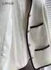 CJFHJE élégant luxe Cropprd Tweed vestes femmes simple boutonnage manteaux coréen Chic mince vêtements d'extérieur surdimensionné 3XL Vintage Chaquetas 240307