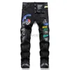 Jeans pour hommes Jeans de marque hip-hop haute rue marque de mode jean rétro déchiré pli couture hommes conception moto équitation pantalon mince 240308