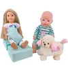 3pcs Reborn Dollhouse soft sofa Fit16-18 Inch American 43 CM Reborn Born Baby Doll Our Generation Toy 240305