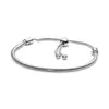 Original Charm Chain Bracelet 100% 925 Sterling Silver Adjust Slide Bangle For Women's Fashion Classic High Quality DIY Jewel2451