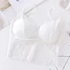 Sutiãs senhoras cinta fina renda beleza volta envoltório tubo de mama top sem anel de aço com almofada de peito camisola sexy copo completo lingerie