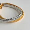 18k Guldpläterade stålhalsband Vintage Gypsy Elastic Choker for Women Girls Fashion Esthetic Jewelry 240228