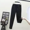 Джинсы S6xl, эластичные джинсы скинни, сексуальная одежда для женщин, 2023, джинсовые брюки для мам, тонкие голубые брюки-карандаш с высокой талией на резинке