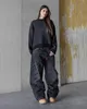 Мужские черные мешковатые джинсы Y2k в стиле ретро, хип-хоп, панк, джинсы с вышивкой и винтажным узором, лоскутные джинсовые брюки с высокой талией 240226